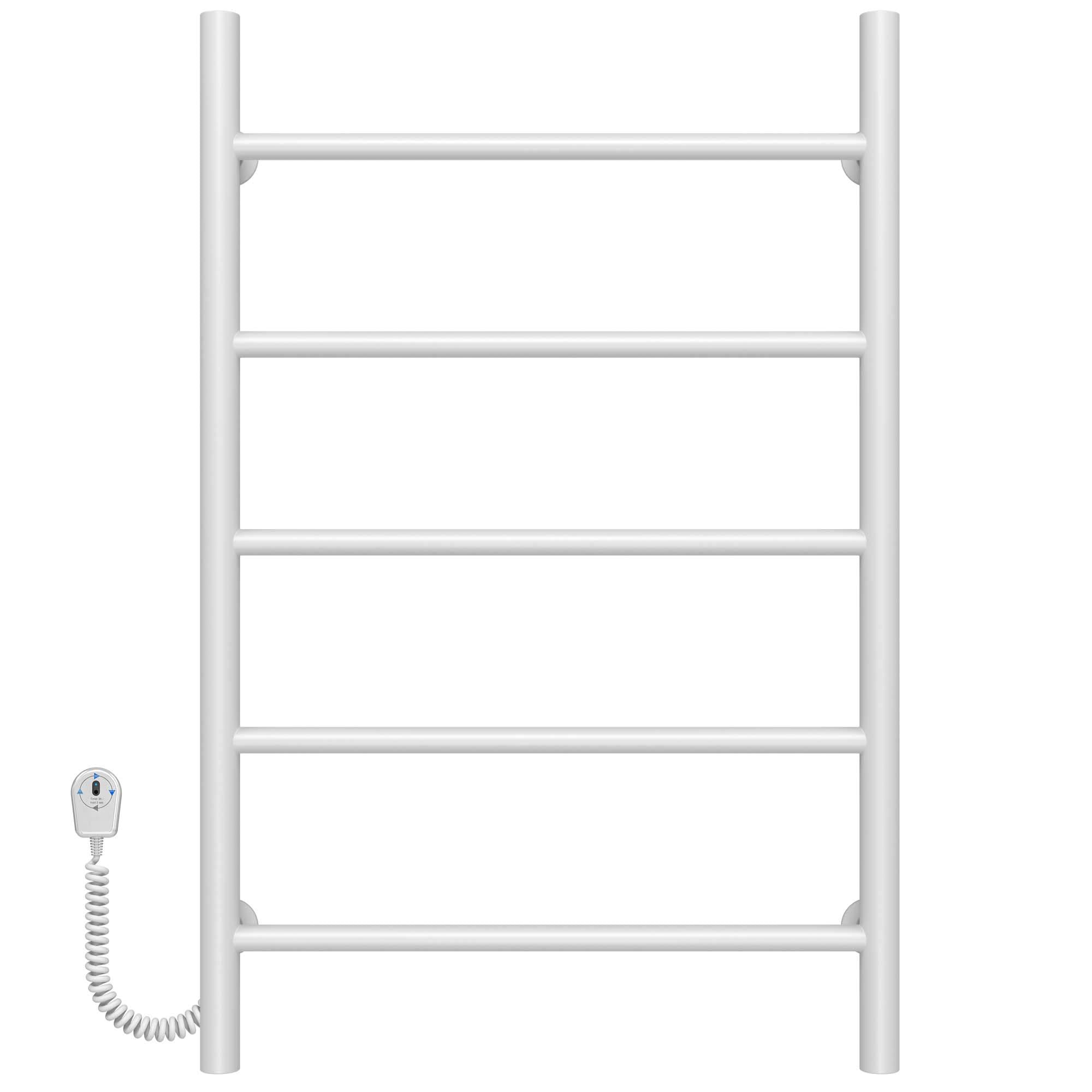 Полотенцесушитель электрический Deffi Орион П5 EF16 левое подключение нержавеющая сталь 500x800 мм Белый (C.OR.80.50.5.EWL5)