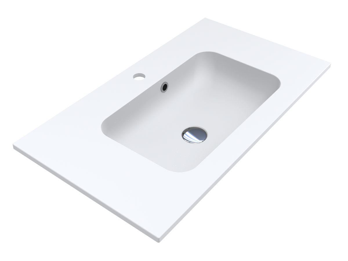 Умывальник Miraggio DELLA 800 MIRASOFT с литого мрамора матовый Белый (84128)