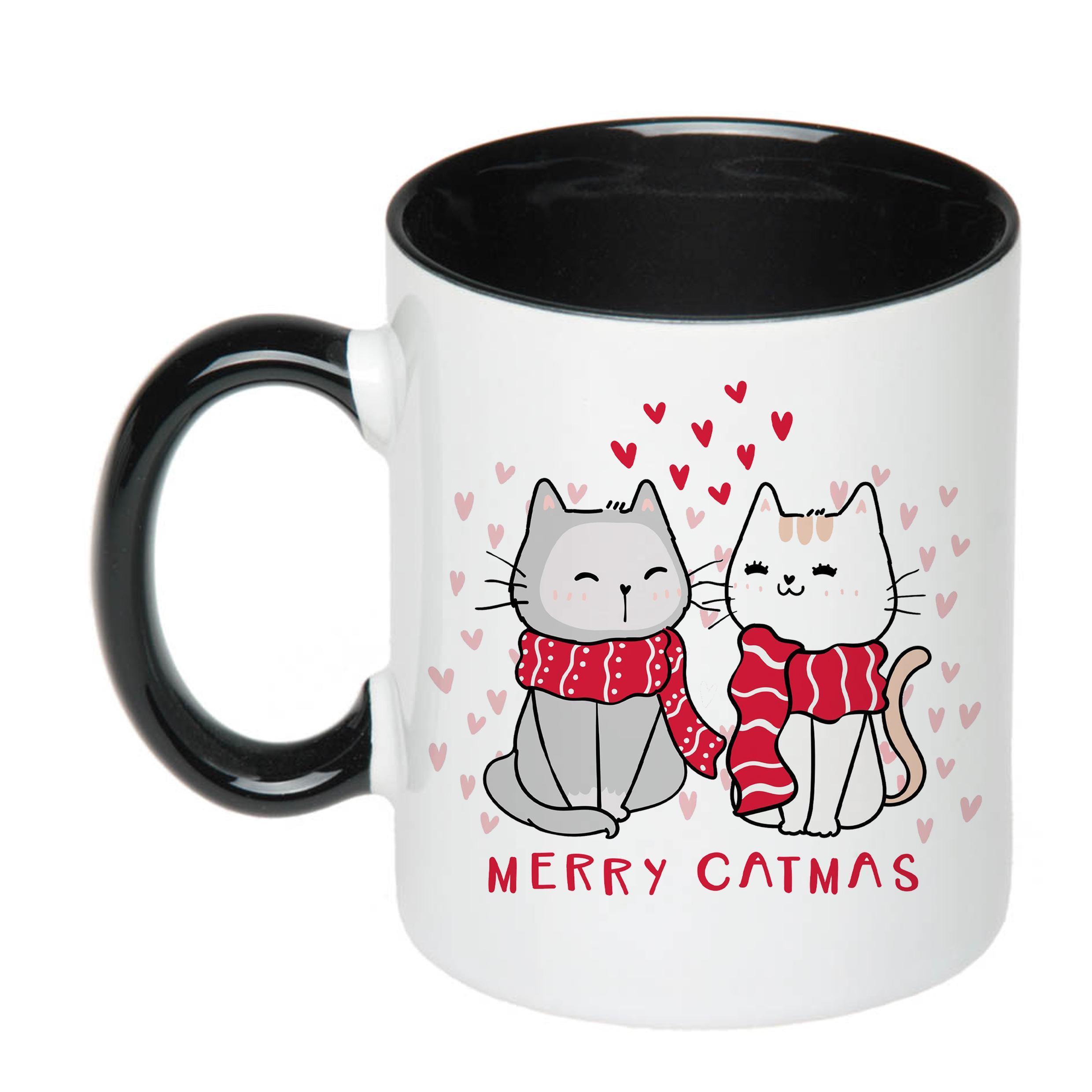 Чашка с печатью Merry Catmas 330 мл Черный (21400)