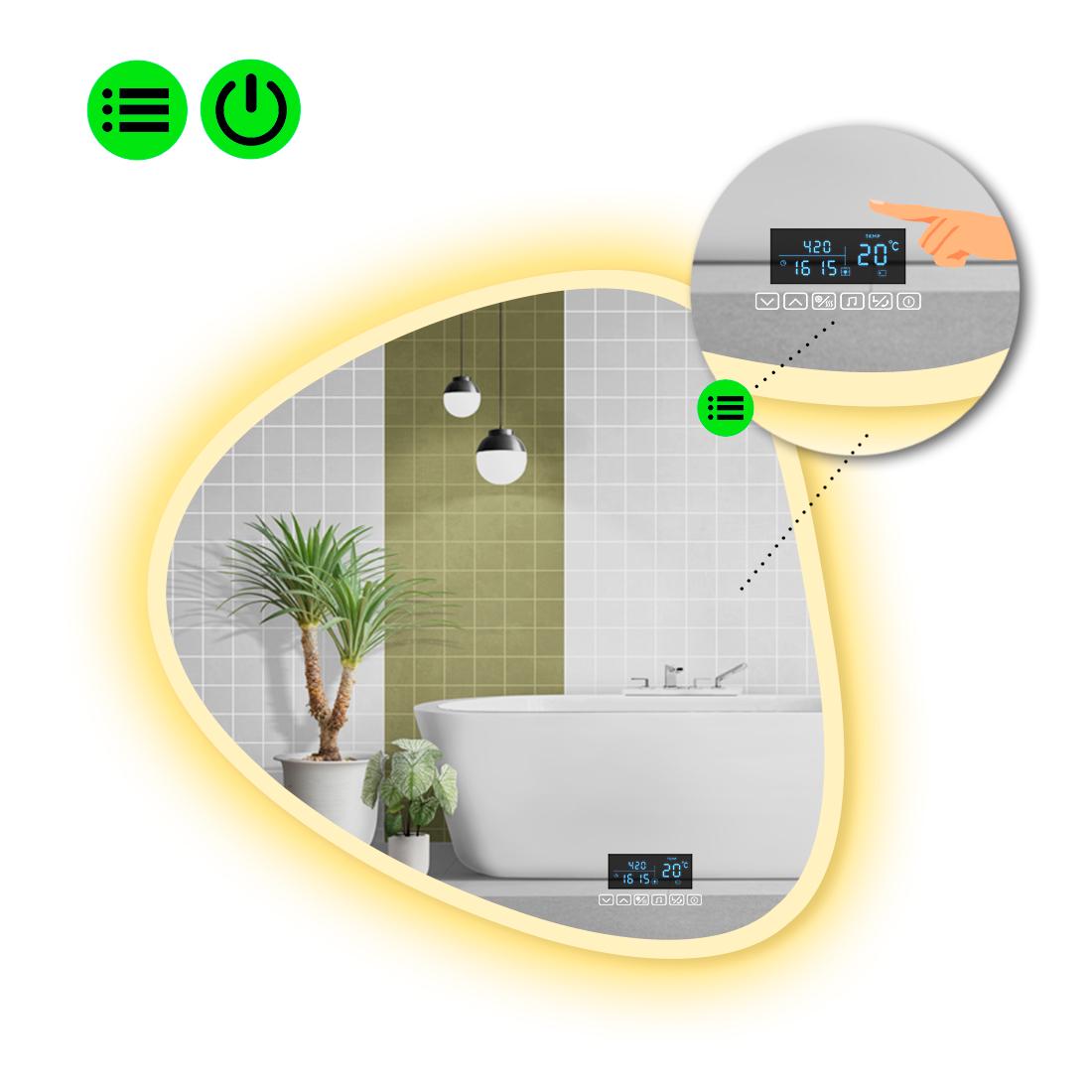 Зеркало с LED подсветкой Nuvola 3 с Smart-блоком 80x80 см (8995206)