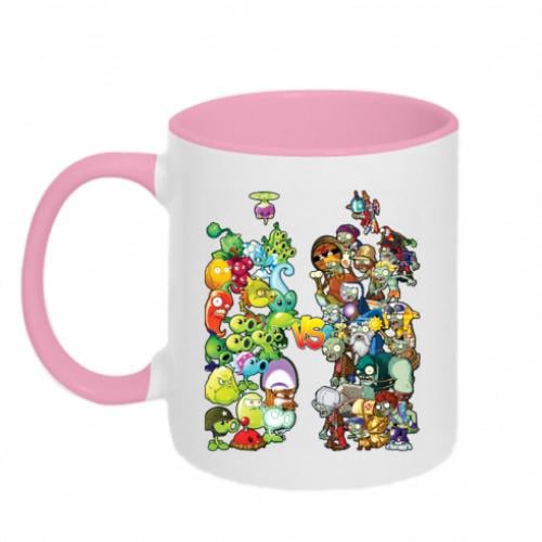 Кружка двухцветная Plants vs Zombies 320 мл Белый с розовым (13075613-47-183615) Кружка двухцветная Plants vs Zombies 320 мл Белый с розовым (13075613-47-183615)