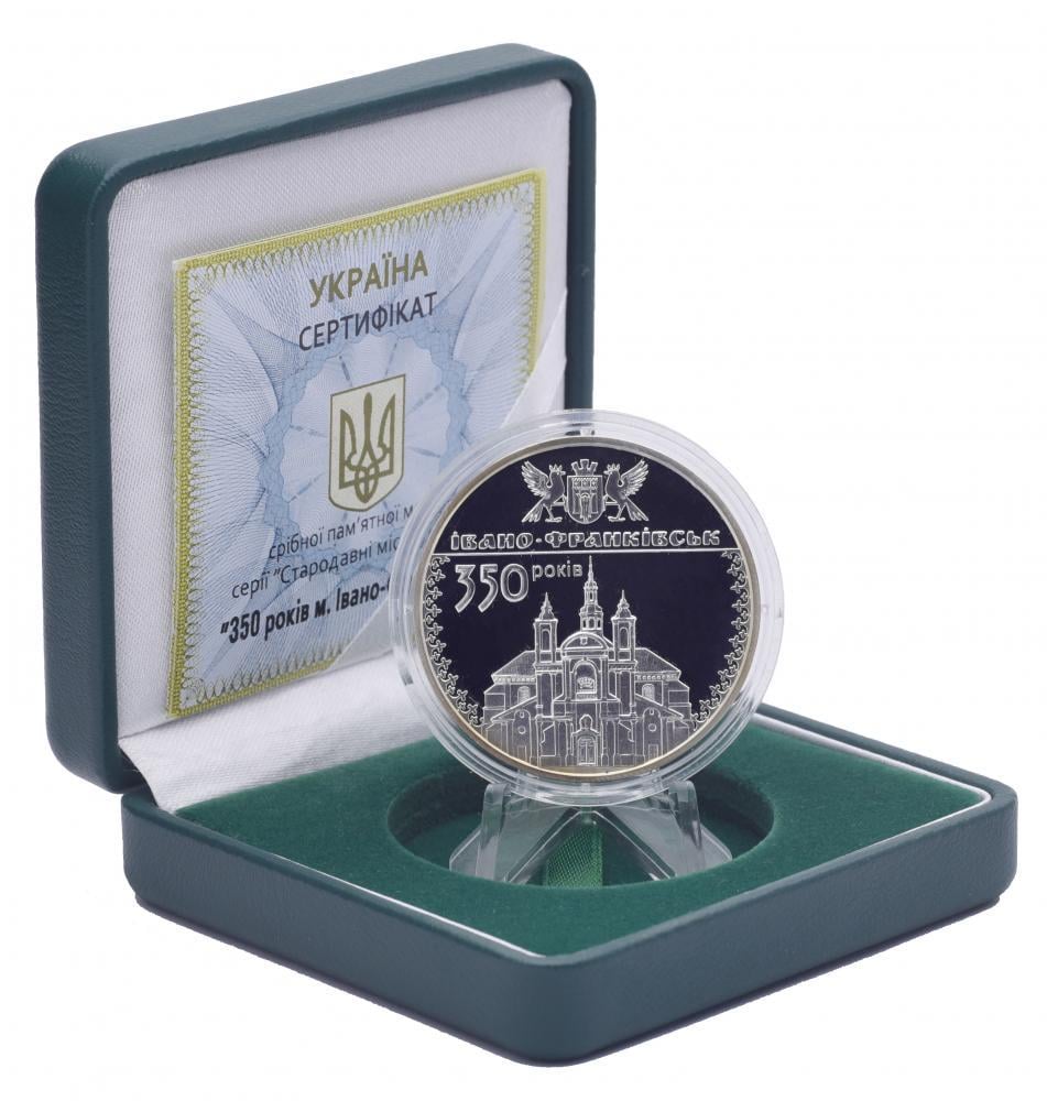 Коллекционная монета Украина 10 гривен 2012 «350 лет Ивано-Франковску» Серебро UNC KM 673