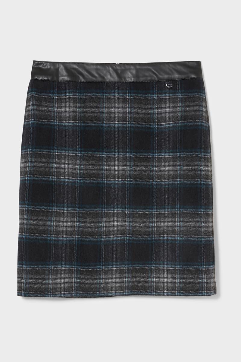 Спідниця C&A клітинка р. 54 Сіро-синій (297002107915)