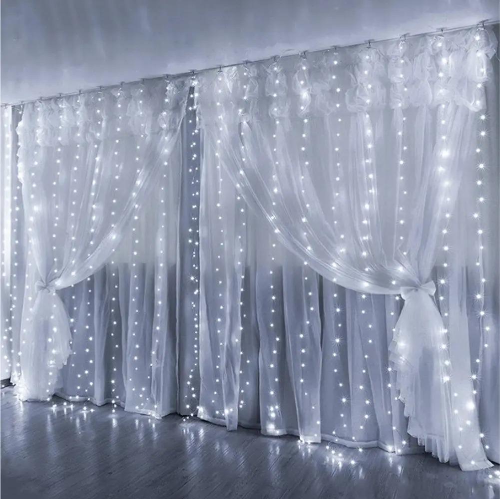 Гірлянда штора Роса 100 LED від USB 8 режимів 3x0,6 м Холодний білий - фото 3 Гірлянда штора Роса 100 LED від USB 8 режимів 3x0,6 м Холодний білий - фото 3
