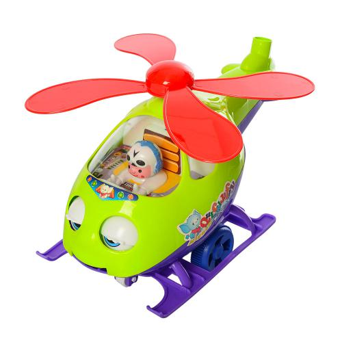 Каталка вертолет Metr+ на палке 24 см Зеленый (0302)