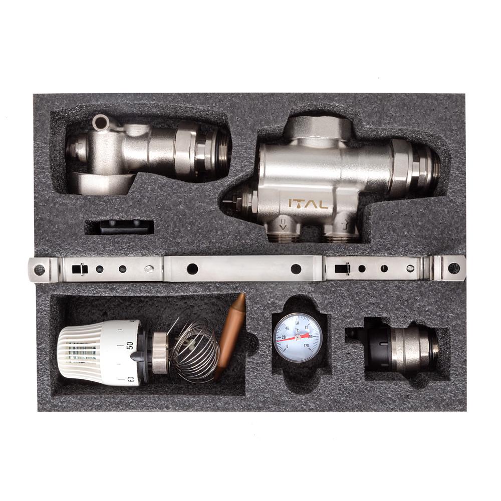 Насосно-змішувальний вузол для теплої підлоги Ital MS1-C 1" x 1" нижне підключення - фото 3 Насосно-змішувальний вузол для теплої підлоги Ital MS1-C 1" x 1" нижне підключення - фото 3