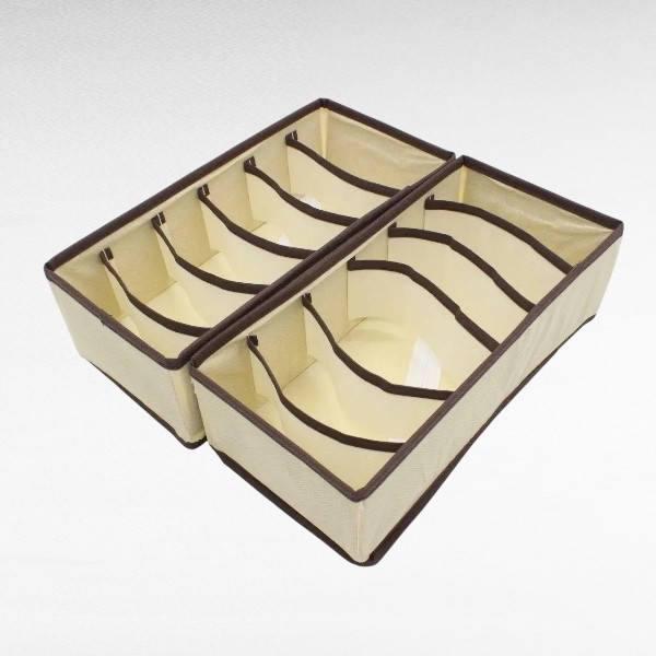 Комплект органайзеров 3в1 для хранения белья Бежевый (e0d53315) - фото 2