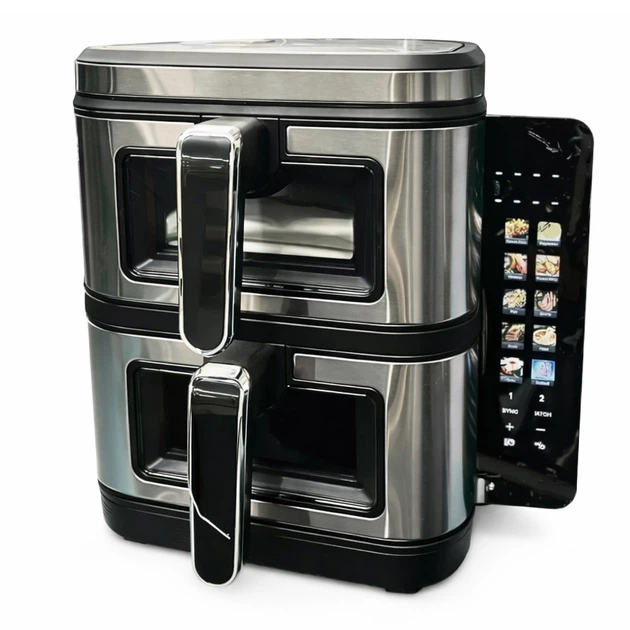 Мультипечь многофункциональная с двумя чашами Rainberg AIR FRYER GRILL на 15 литров без масла 4800 Вт