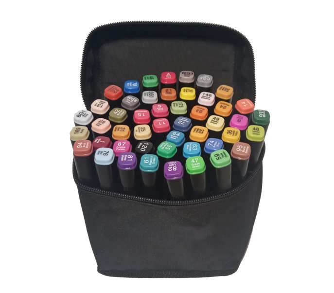 Маркеры двусторонние на спиртовой основе 48 шт. Черный