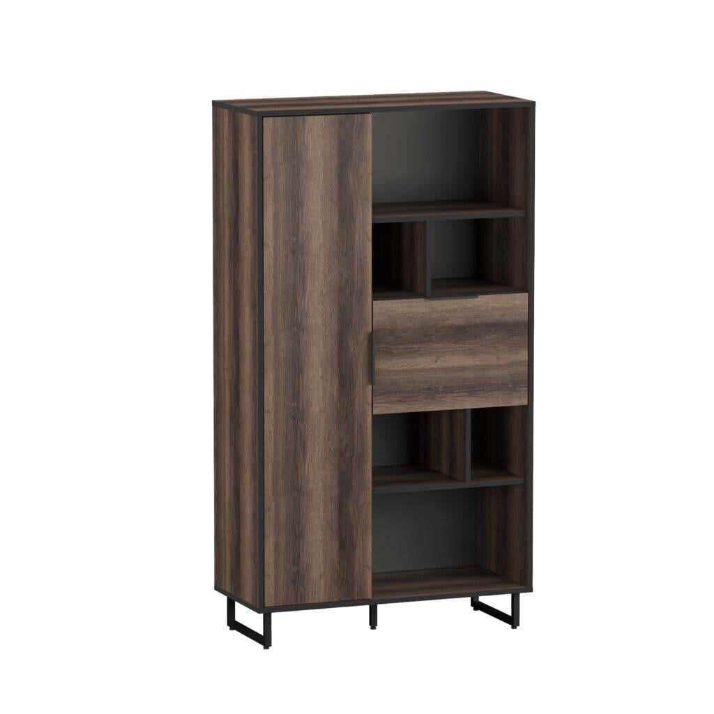 Стеллаж F-6 Loft на 11 ячеек с дверцами 900x1640x400 мм Дуб кверкус