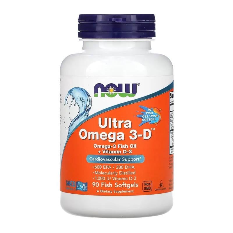 Рыбий жир NOW Ultra Omega 3-D 90 капс. (18052-01)