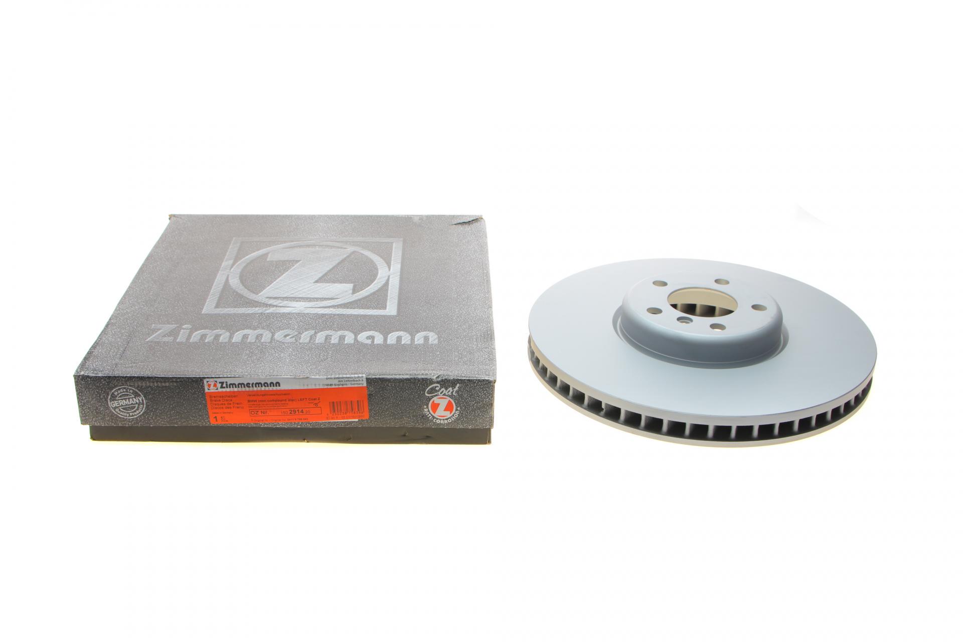 Тормозной диск передний ZIMMERMANN для BMW 5 GT F07/7 F01/F02/F03/F04 4.4-6.0 09-17 L 374x36 мм (150.2914.20)