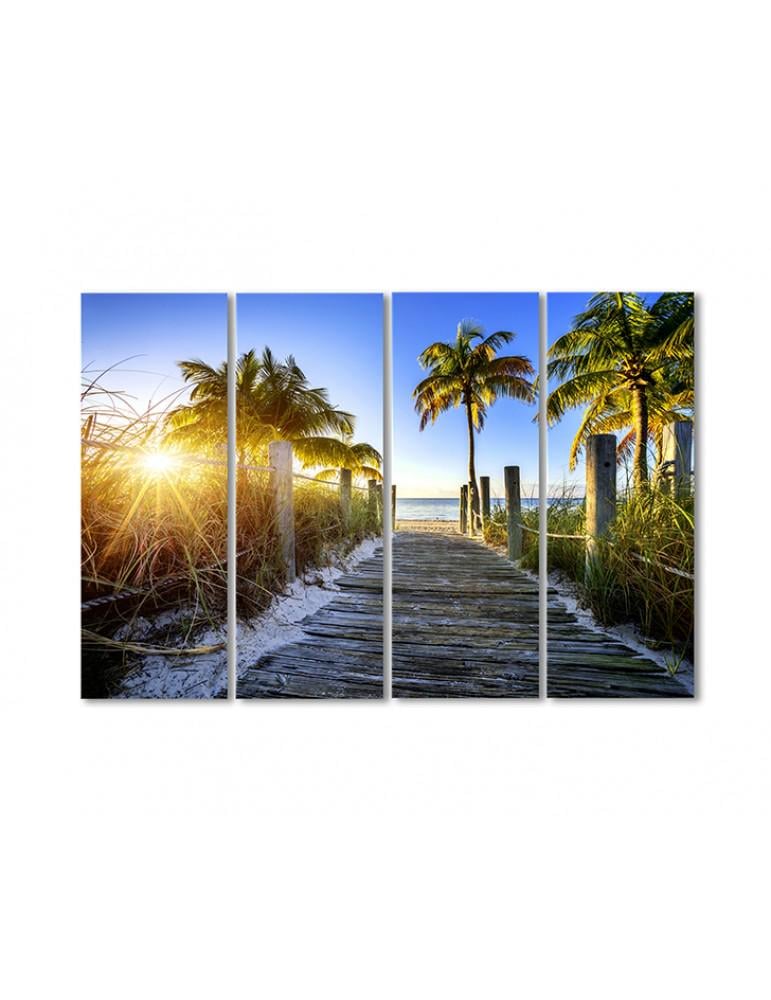 Картина модульная Рассвет на Майами-Бич 4 модуля 120x180 см