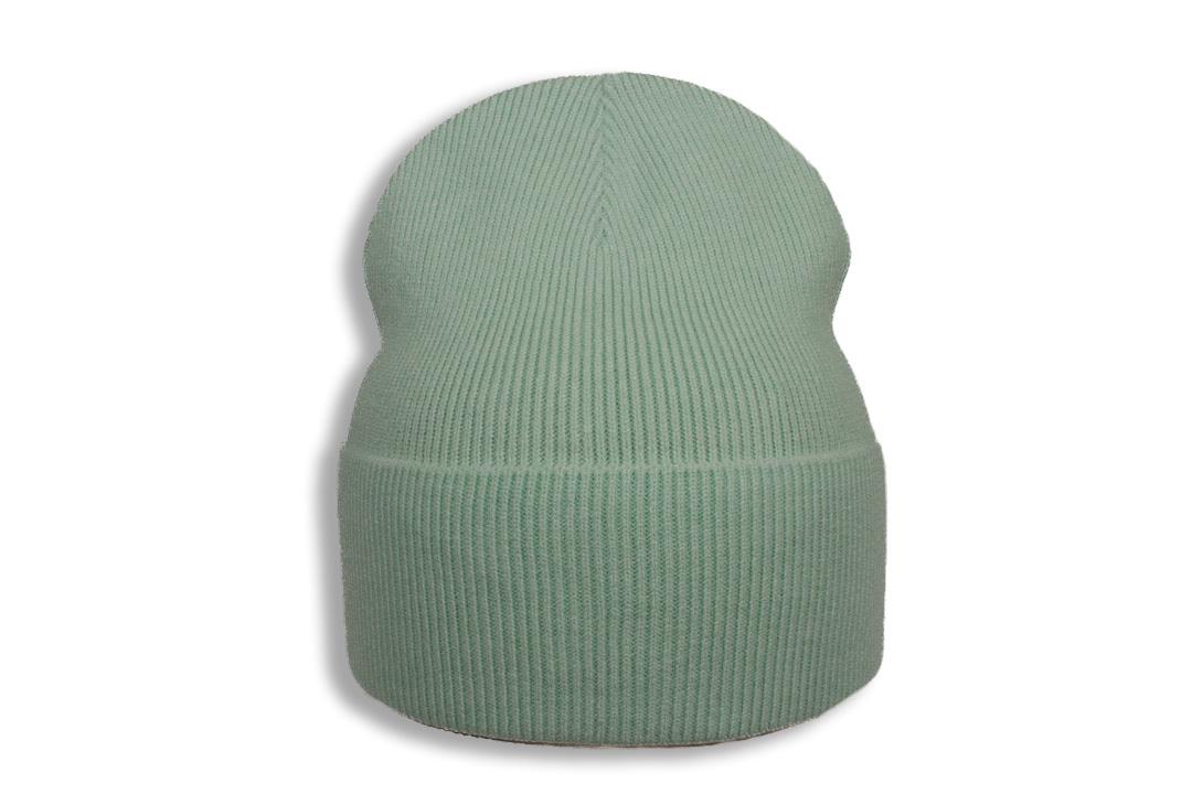 Шапка молодежная бини Apex Элси с отворотом кашемировая без подкладки Мятный (282043) - фото 1 Шапка молодежная бини Apex Элси с отворотом кашемировая без подкладки Мятный (282043) - фото 1