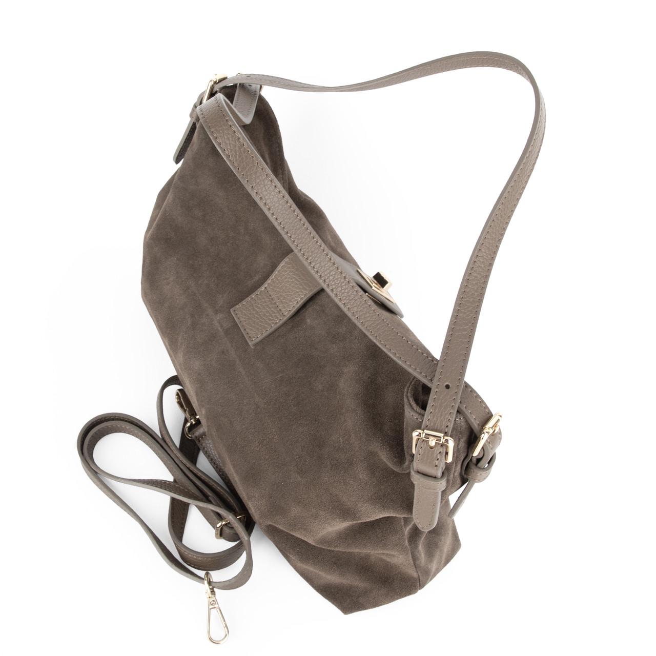 Сумка жіноча Virginia Conti замшева Темний тауп (04034) - фото 4 Сумка жіноча Virginia Conti замшева Темний тауп (04034) - фото 4