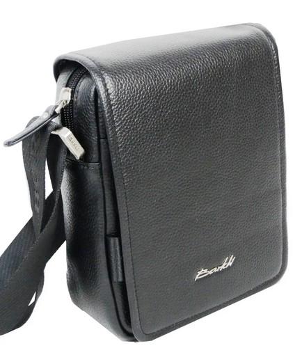 Сумка чоловіча шкіряна через плече Barkli Чорний (super475_31003 black)