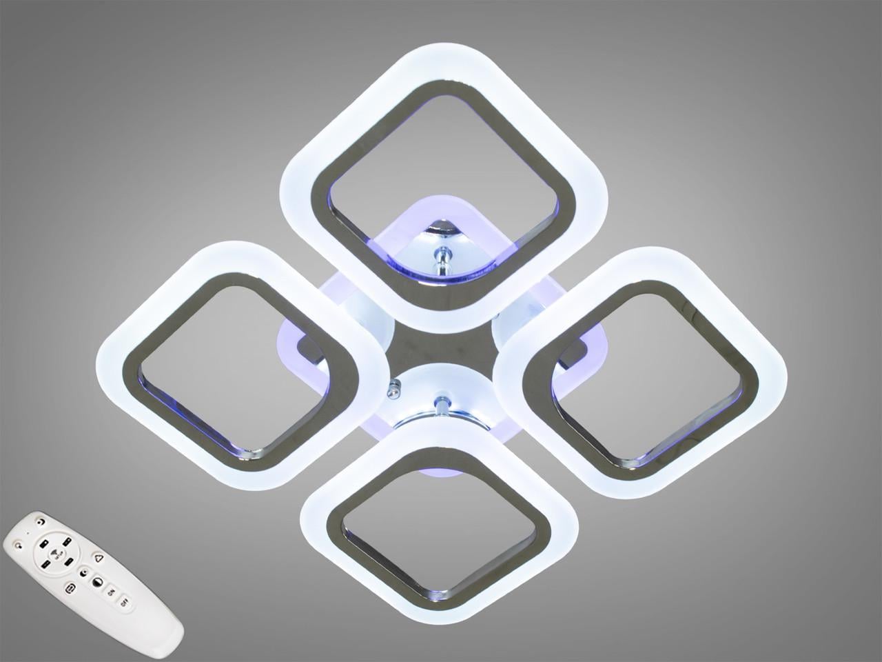 Люстра потолочная светодиодная хрустальная с димером RGB 50W Хром (2938061998)