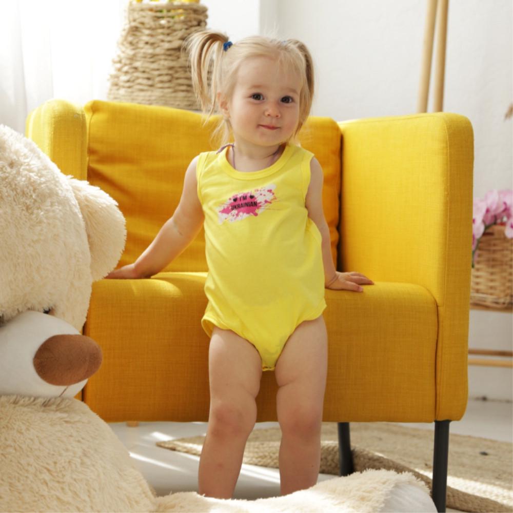 Боди-майка детское хлопковое для девочки на кнопках Gabbi BD-23-5 68 см Желтый (13665)