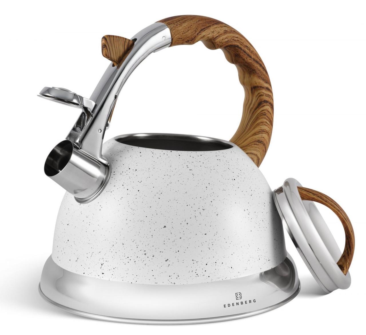 Чайник зі свистком для індукційної плити Edenberg EB-8852 мармурове покриття 3 л Білий (2530558917) - фото 1 Чайник зі свистком для індукційної плити Edenberg EB-8852 мармурове покриття 3 л Білий (2530558917) - фото 1