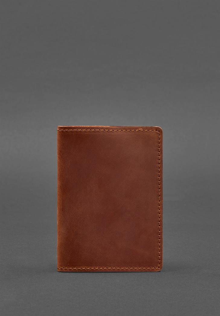 Обкладинка для паспорта шкіряна 1.3 Crazy Horse Світло-коричневий (A-027213)