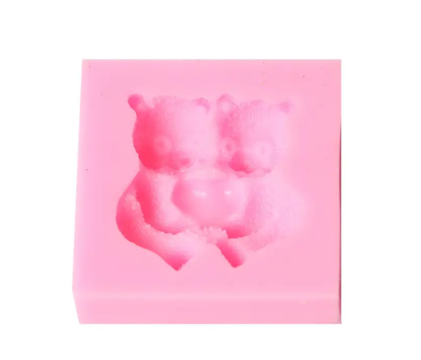 Молд силиконовый Мишки 50x50 мм Розовый (40798)