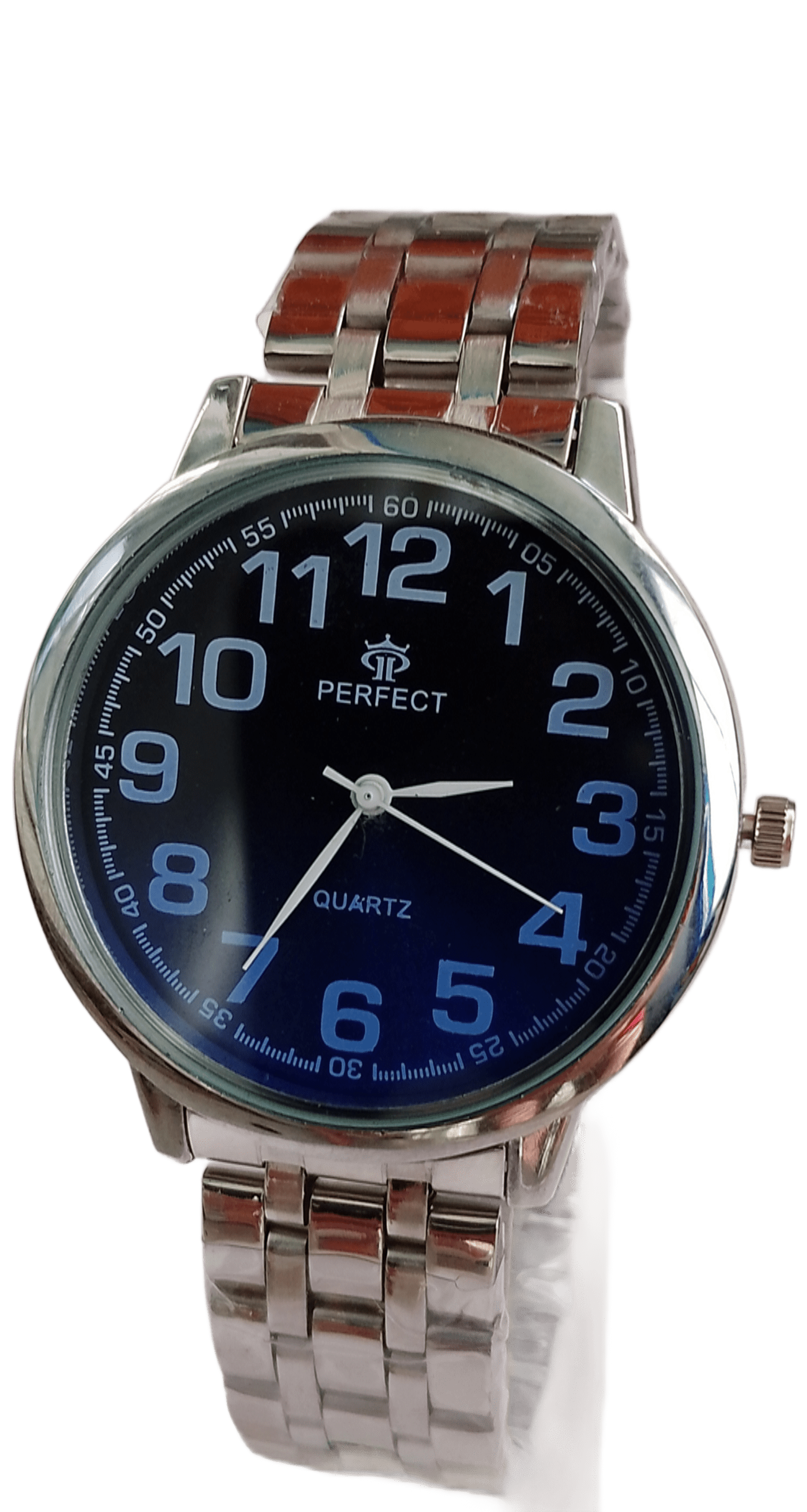 Часы мужские на браслете Perfect 40 мм Silver/Blue (4040)