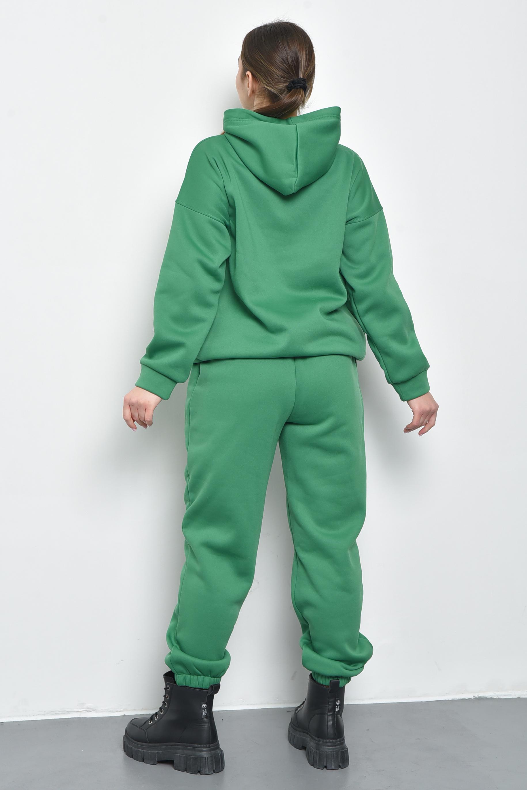 Спортивний костюм жіночий на флісі M-L Зелений (168794) - фото 3 Спортивний костюм жіночий на флісі M-L Зелений (168794) - фото 3