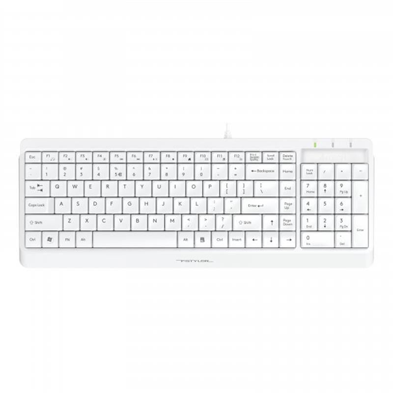 Клавіатура дротова A4Tech Fstyler FK15 мембранна USB-A 104 клавіші 1,5 м ENG/UKR/RU White