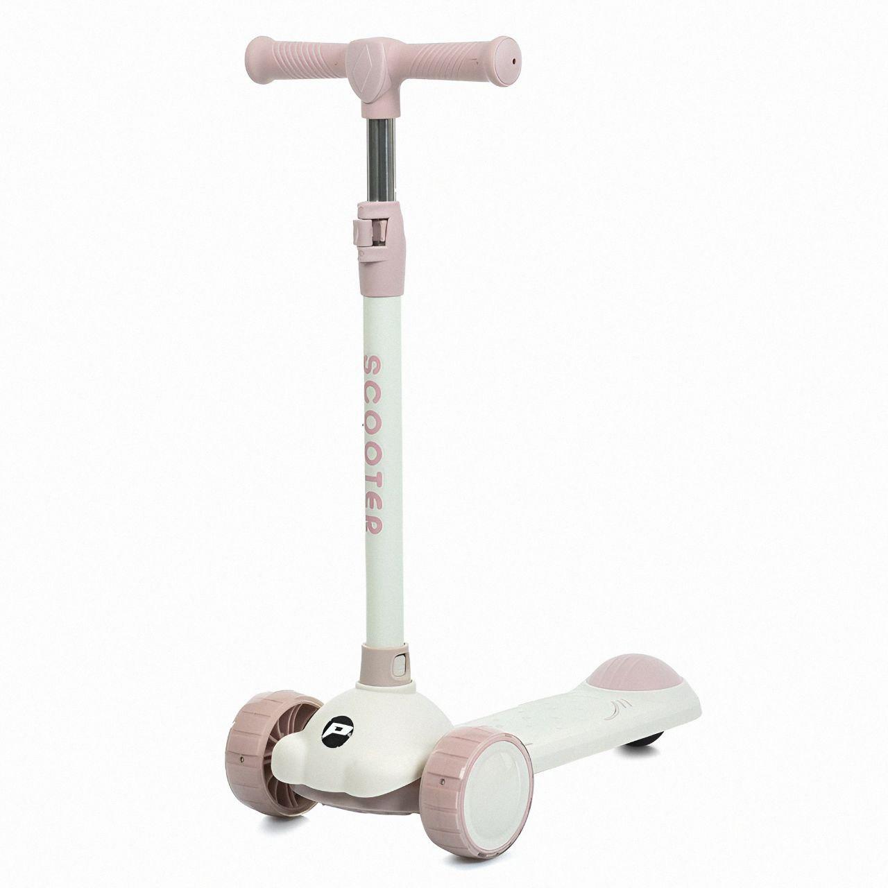 Самокат JR3-129-P 3 рівні висоти керма поліуретан 3 колеса метал/пластик 54x28x17 см Рожевий (26394567)