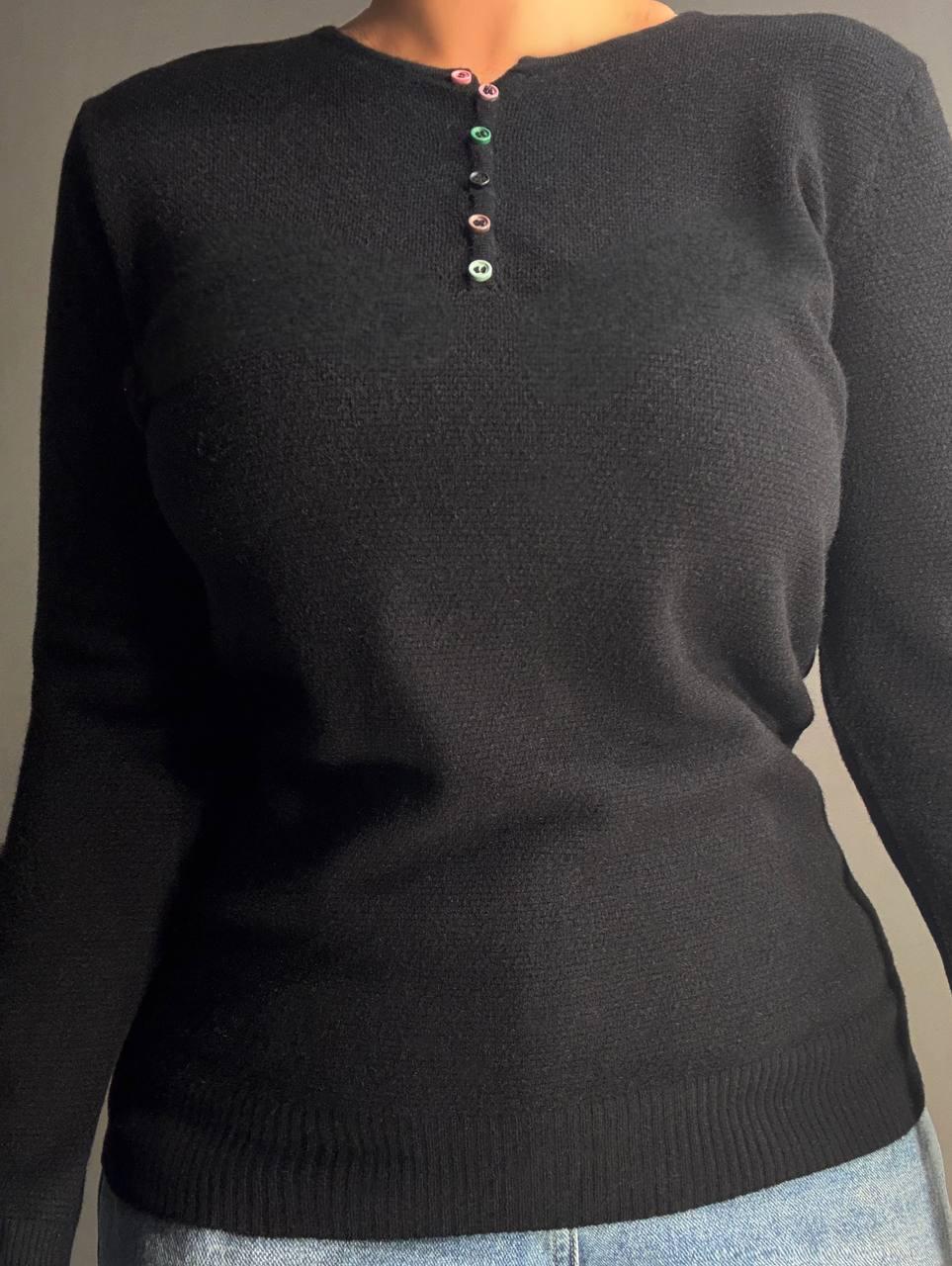 Свитер женский AN 02493 букле с пуговицами тонкий и теплый базовый One Size Черный - фото 7 Свитер женский AN 02493 букле с пуговицами тонкий и теплый базовый One Size Черный - фото 7