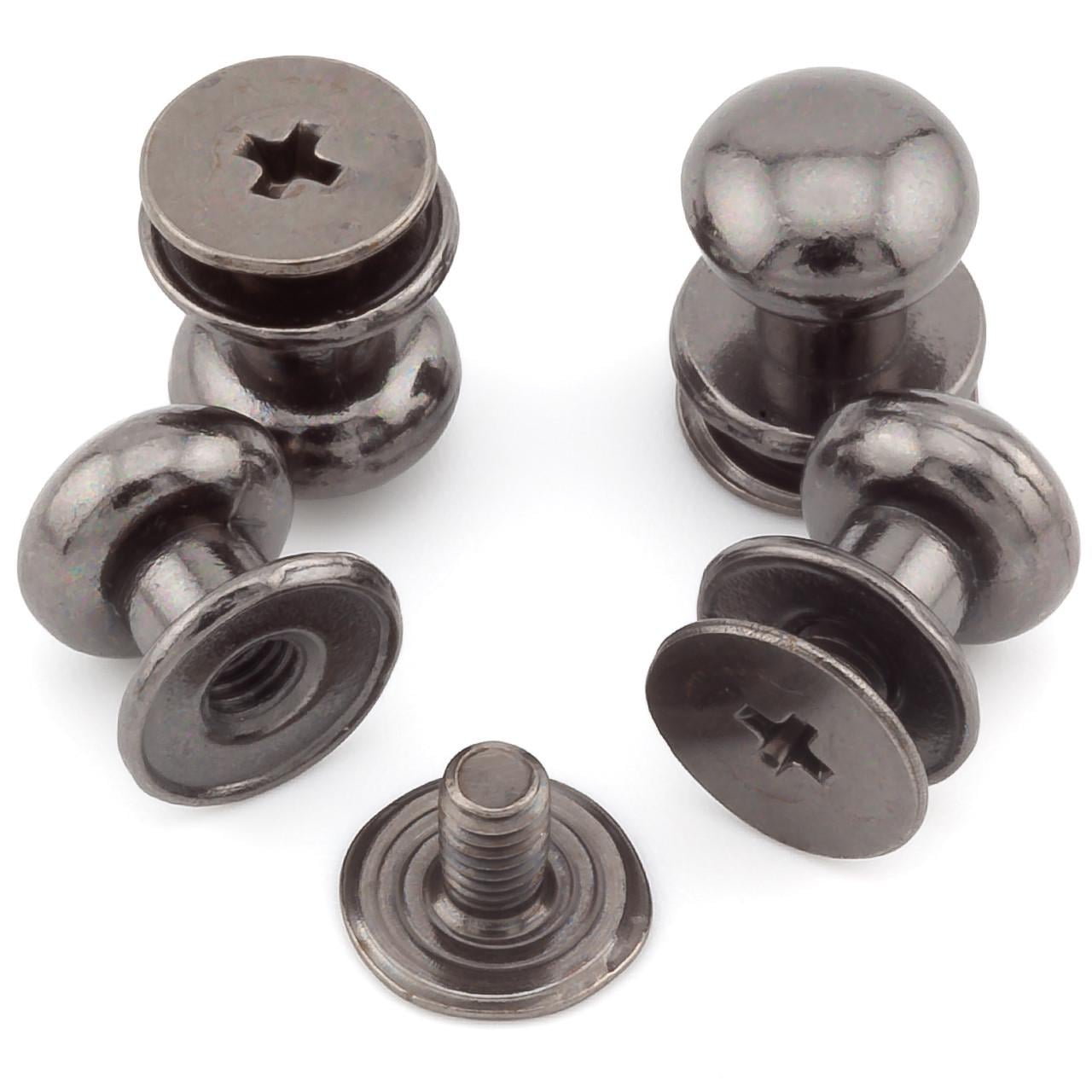 Винт кобурной для сумок и галантереи металлический 8,5х8 мм 8 шт. Черный никель (СФ0808в56)