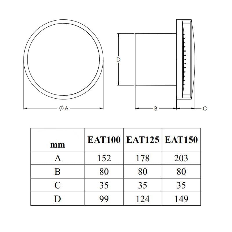 Вытяжной вентилятор Europlast E-extra EAT150HT - фото 2