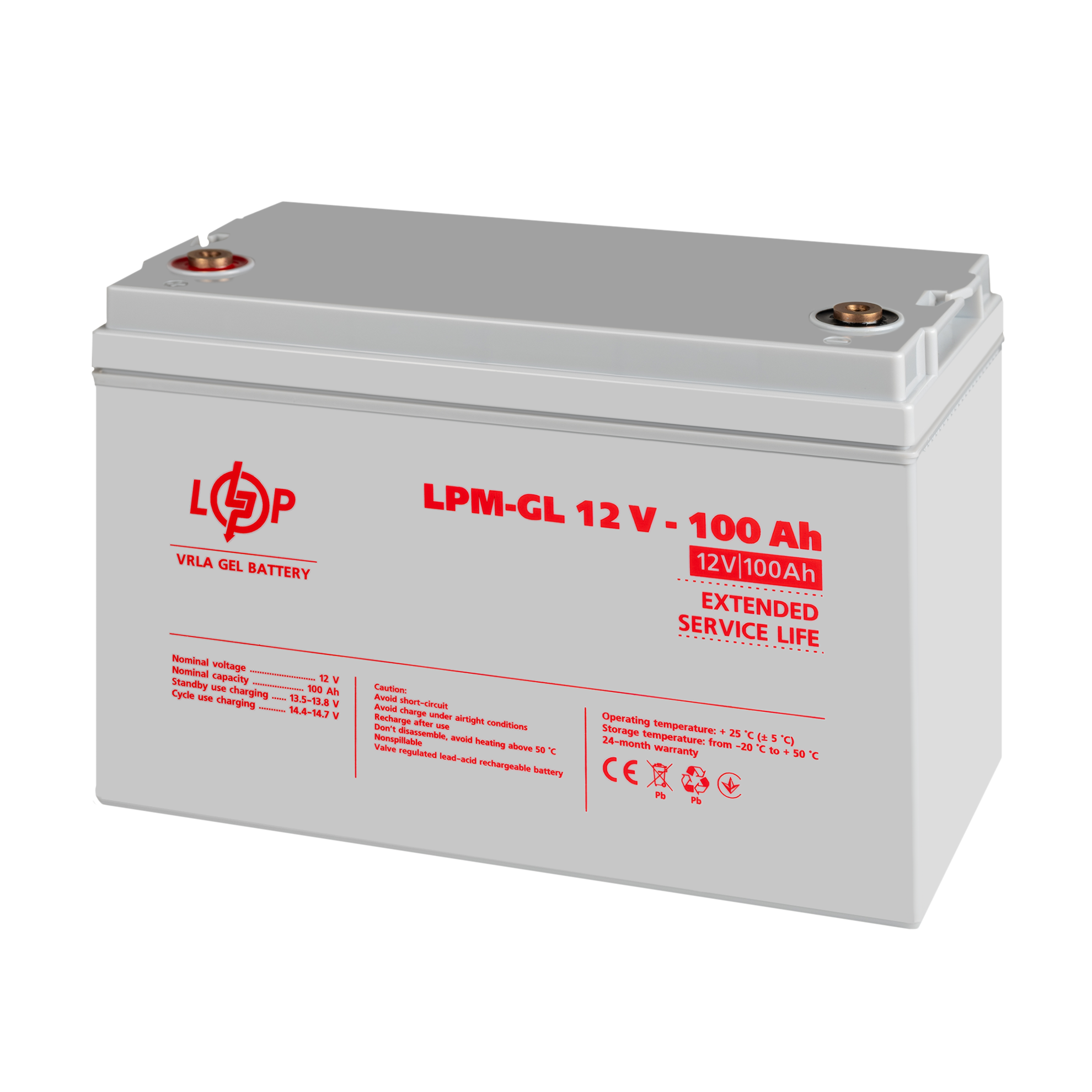 Аккумулятор гелевый LPM-GL 12V-100 Ah (3871) - фото 3