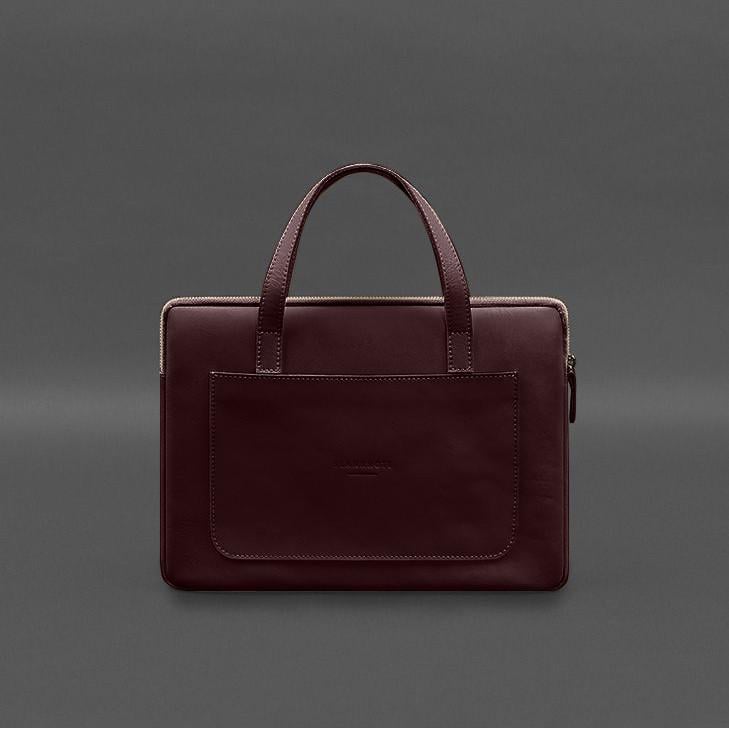 Чехол кожаный с ручками для ноутбука 13" Бордовый (A-028253) - фото 3 Чехол кожаный с ручками для ноутбука 13" Бордовый (A-028253) - фото 3
