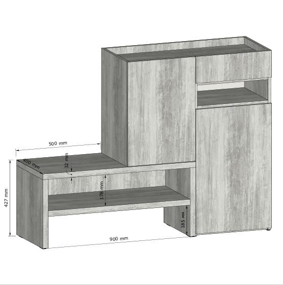 Комод в прихожую со стулом угловой 850х400х1017 мм Венге (RS-4) - фото 2 Комод в прихожую со стулом угловой 850х400х1017 мм Венге (RS-4) - фото 2