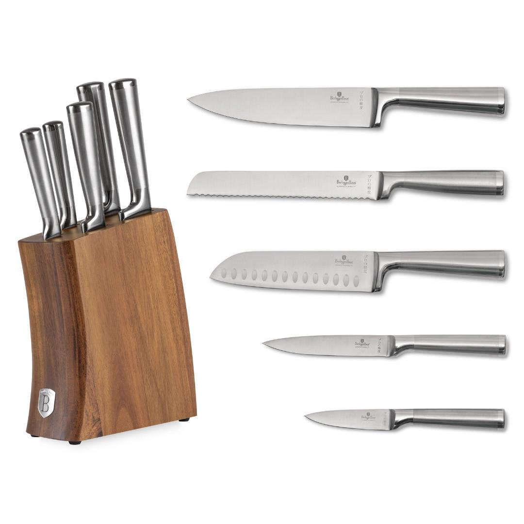 Набор из 5 ножей и подставки Berlinger Haus Eternal поварской/для хлеба/сантоку/универсальный/для овощей нержавеющая сталь (2529782649)