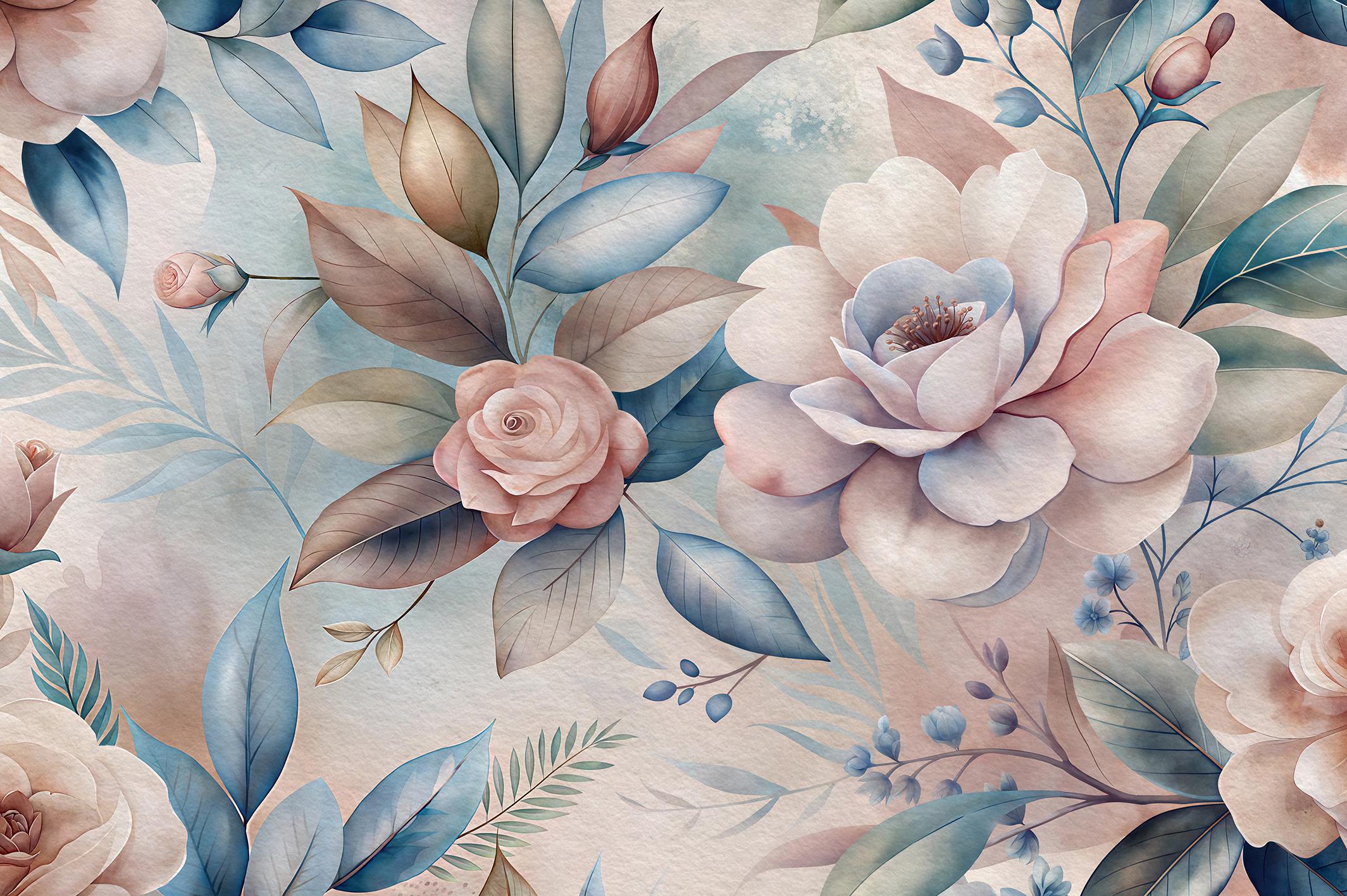 Фотообои флизелиновые Upstream Пионы и розы 368х245 см (VINT-004/7)