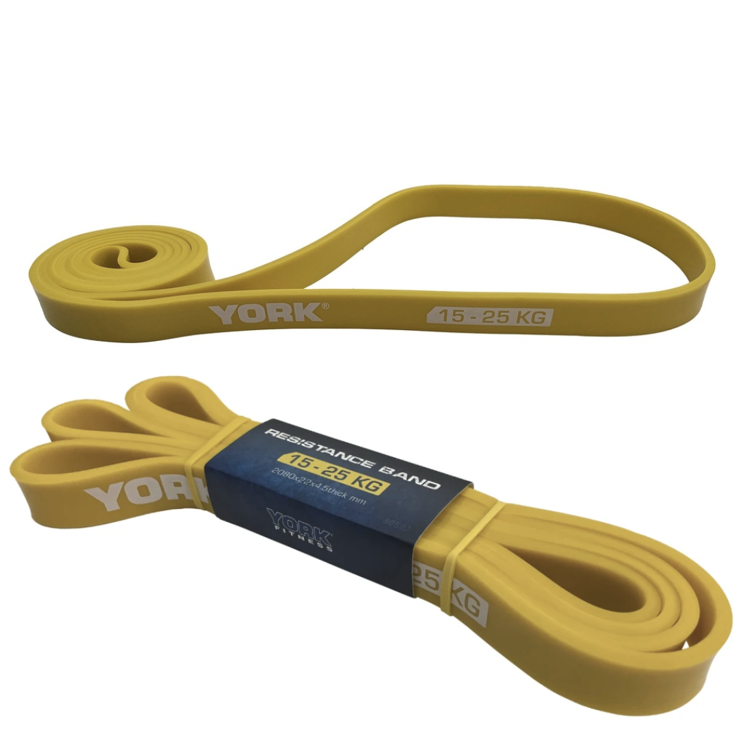 Резинка для фитнеса York 2080x22x4, 5 мм 15-25 кг Желтый (3543) - фото 6 Резинка для фитнеса York 2080x22x4, 5 мм 15-25 кг Желтый (3543) - фото 6