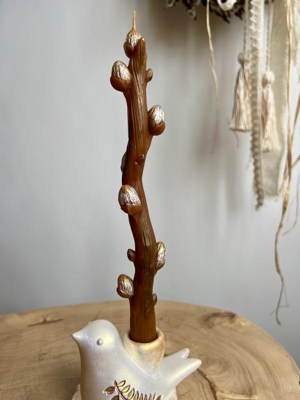 Свічка Верба з бджолиного воску ручної роботи 20 см (32105203) Свічка Верба з бджолиного воску ручної роботи 20 см (32105203)