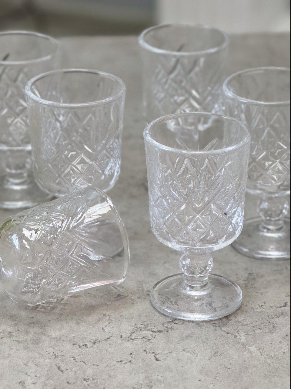 Набор рюмок на ножках F-207 60 мл 6 шт. Прозрачный (102-302) - фото 2