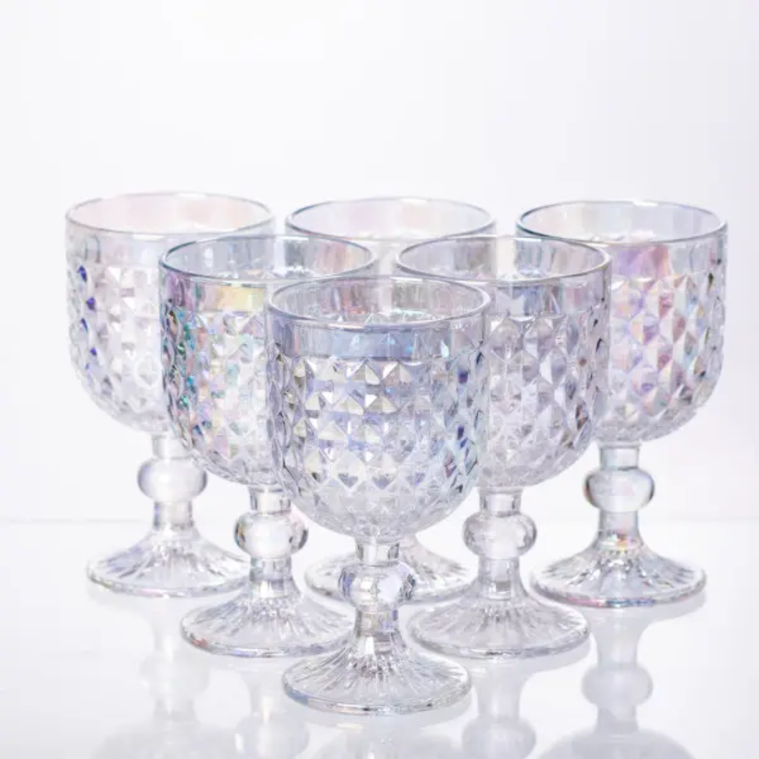 Набор бокалов для вина рельефные 6 штук по 220 мл Rainbow Набор бокалов для вина рельефные 6 штук по 220 мл Rainbow