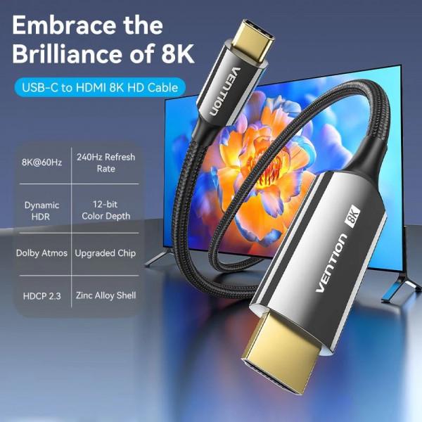 Кабель для передачи данных Vention USB-C-HDMI v2.1 1,8 м Черный (604965) - фото 5