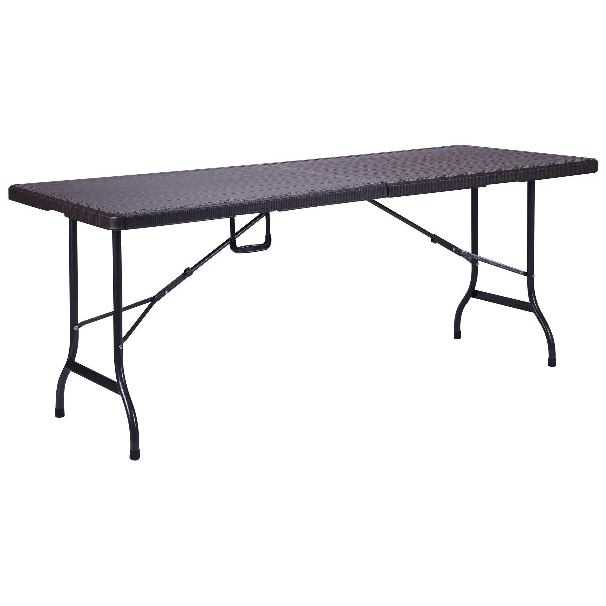 Стол туристический AMF Додж Wooden Brown складной 740х1800х750 мм Черный/Коричневый