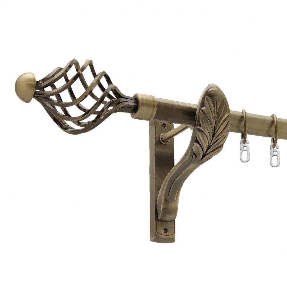 Карниз металлический Orvit Арезо однорядный ретро/гладкая труба/кольцо металлическое Антик 25 мм 200 см (4224634)