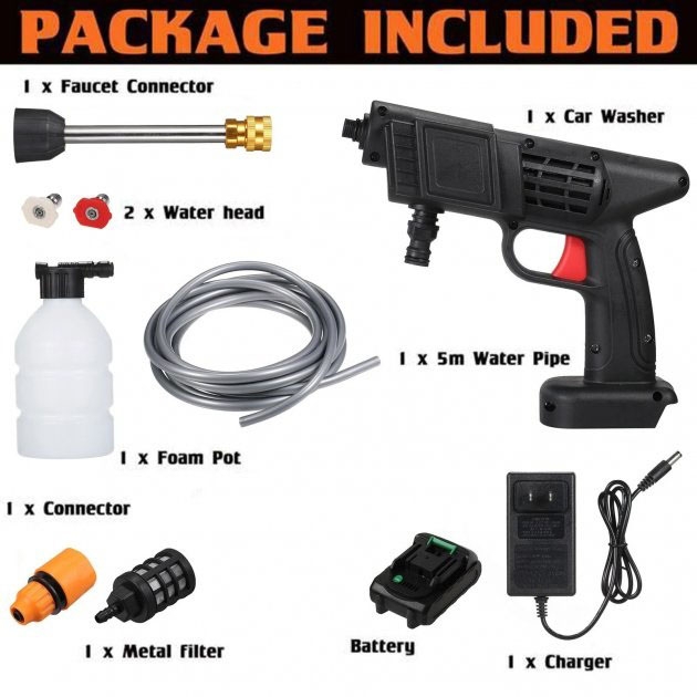 Мойка высокого давления UKC 6606 портативная аккумуляторная 2000 mAh x 2 (23678530) - фото 10 Мойка высокого давления UKC 6606 портативная аккумуляторная 2000 mAh x 2 (23678530) - фото 10