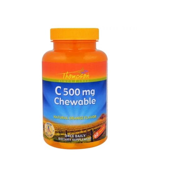 Витамин C Thompson C 500 mg 60 Chewables Natural Orange Flavor