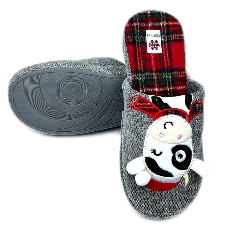 Тапочки домашние женские Корифей 31796 p. 39 24,5 см Серый