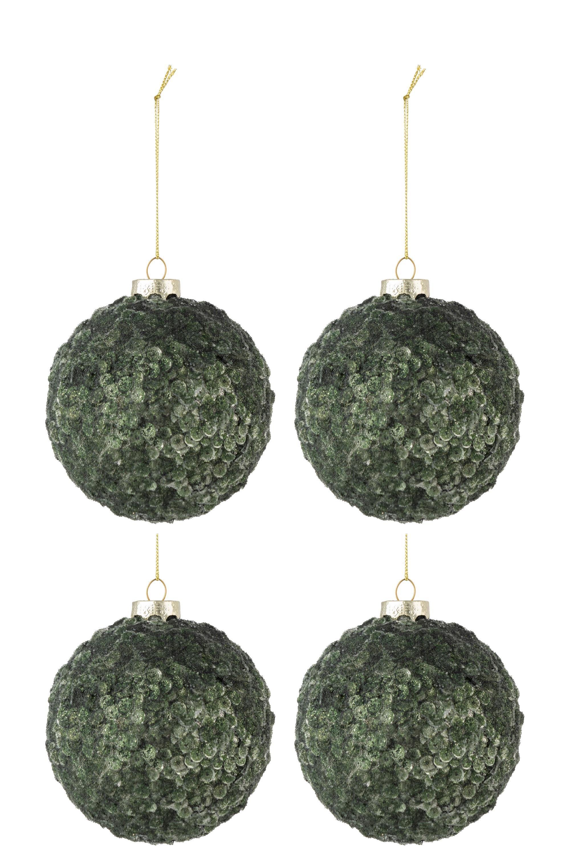 Шары елочные J-LINE 4 шт. d 11 см Зеленый (1358)