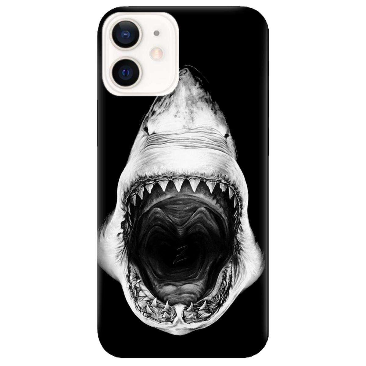 Силиконовый чехол Zorrov для Apple iPhone 12 - Dark shark (14070040022086952)