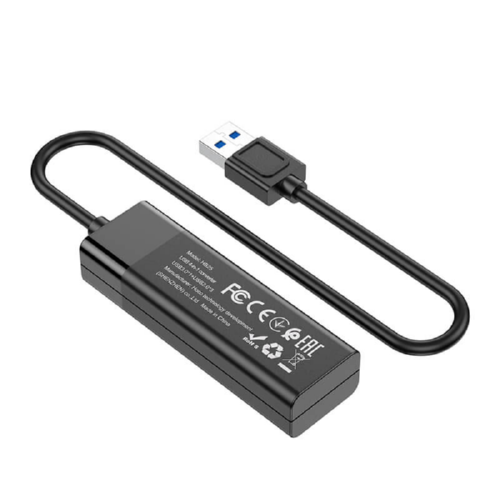 Адаптер HUB HOCO USB HB25 USB3,0+3 USB2,0 76,99х25х16,48 мм Black - фото 2